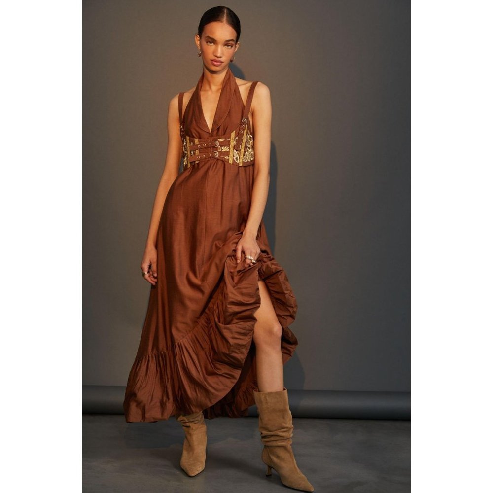 Anthropologie Nikita Mhaisalkar Flounced Maxi Dress